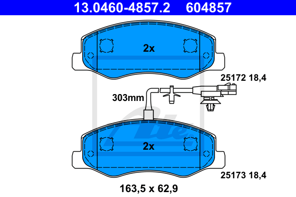 Тормозные колодки дисковые BOSCH арт. 13.0460-4857.2