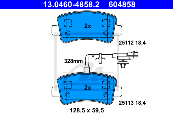 Тормозные колодки дисковые BLUE PRINT арт. 13.0460-4858.2