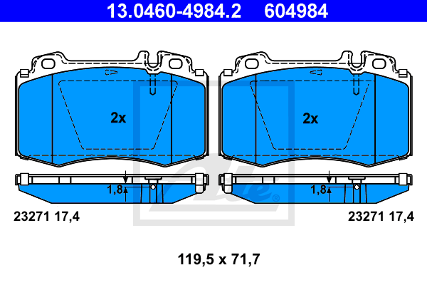 Тормозные колодки дисковые BOSCH арт. 13046049842