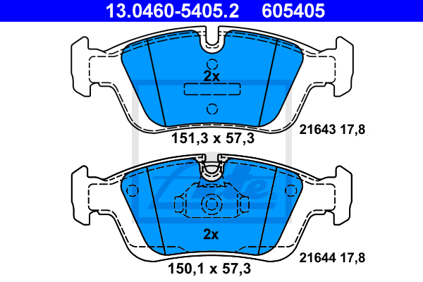 Тормозные колодки дисковые BOSCH арт. 13.0460-5405.2