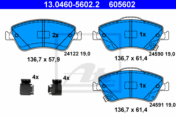 Тормозные колодки дисковые FERODO арт. 13.0460-5602.2