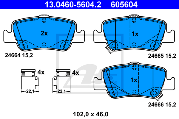 Тормозные колодки дисковые BLUE PRINT арт. 13046056042