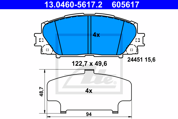 Тормозные колодки дисковые FERODO арт. 13.0460-5617.2