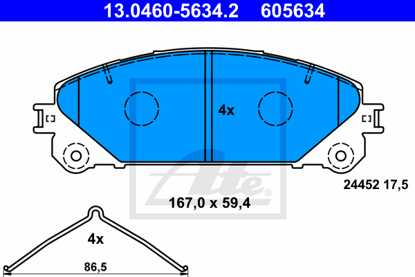 Тормозные колодки передние дисковые TOYOTA арт. 13046056342