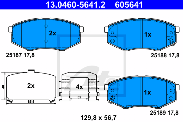 Тормозные колодки дисковые ICER арт. 13.0460-5641.2