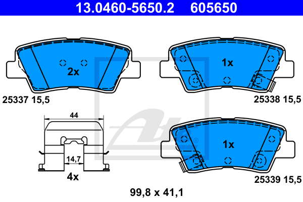 Тормозные колодки дисковые HYUNDAI арт. 13046056502