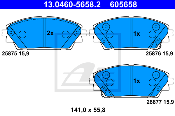 Тормозные колодки дисковые DELPHI арт. 13.0460-5658.2