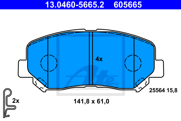 Тормозные колодки дисковые BLUE PRINT арт. 13.0460-5665.2