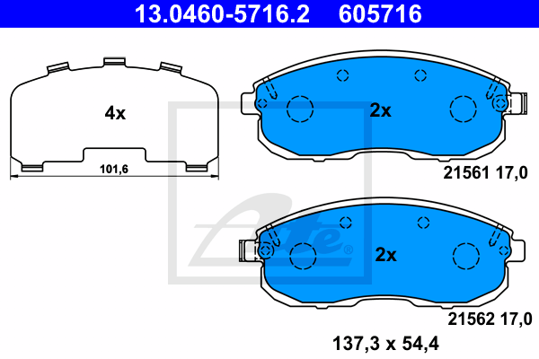 Тормозные колодки дисковые NIPPARTS арт. 13046057162