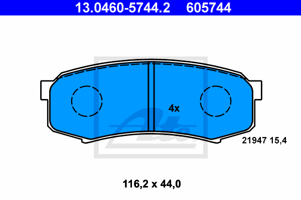 Тормозные колодки дисковые TOYOTA арт. 13.0460-5744.2