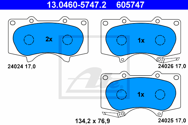 Тормозные колодки дисковые BLUE PRINT арт. 13.0460-5747.2