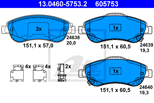Тормозные колодки дисковые ICER арт. 13.0460-5753.2