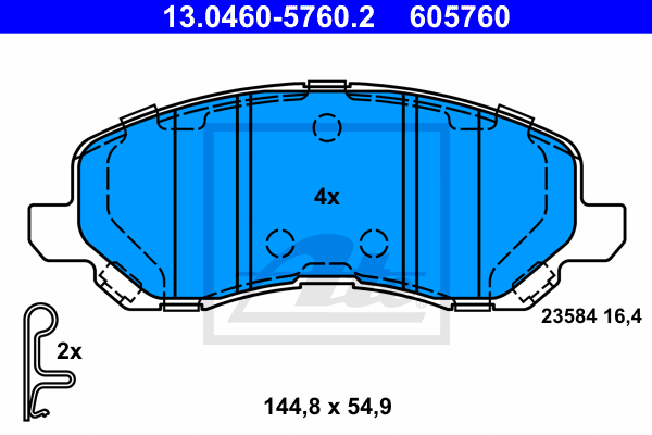 Тормозные колодки дисковые BRECK арт. 13.0460-5760.2