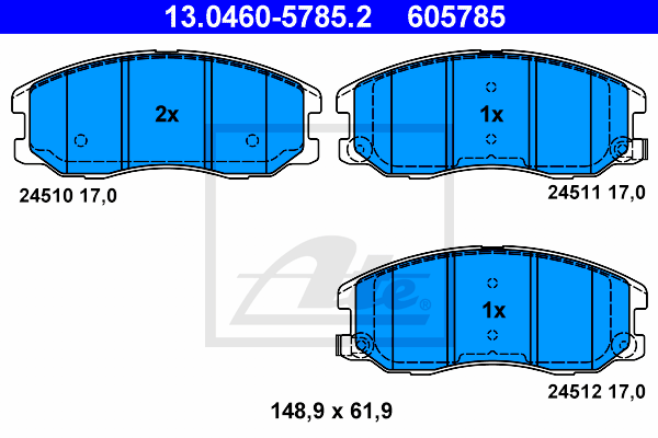Тормозные колодки дисковые BLUE PRINT арт. 13.0460-5785.2