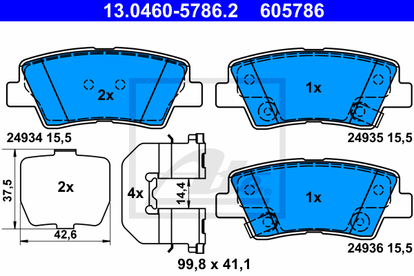 Тормозные колодки дисковые TEXTAR арт. 13046057862