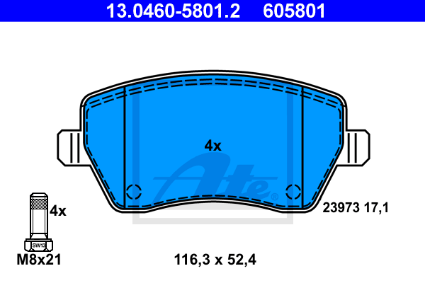 Тормозные колодки дисковые ICER арт. 13.0460-5801.2
