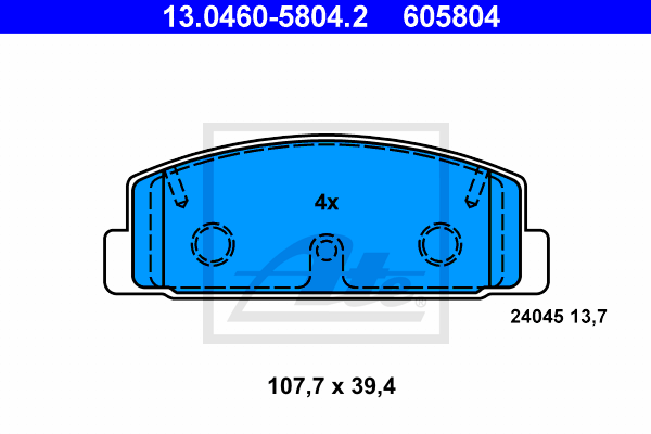 Тормозные колодки дисковые A.B.S. арт. 13.0460-5804.2