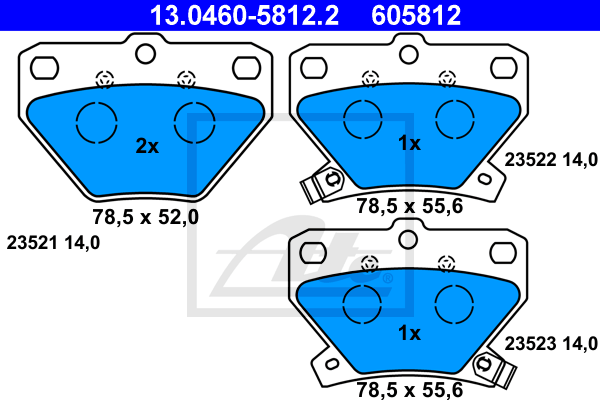 Тормозные колодки дисковые REMSA арт. 13046058122