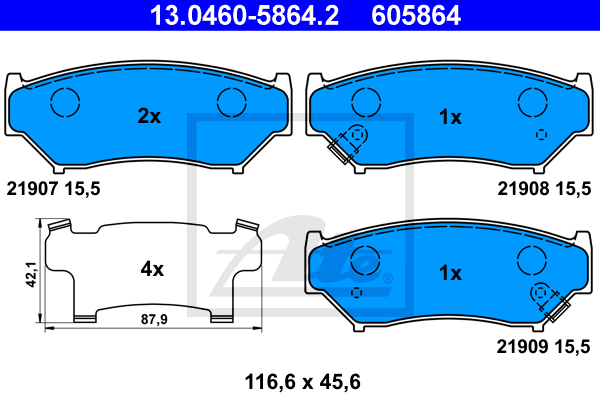 Тормозные колодки дисковые QUICK BRAKE арт. 13046058642