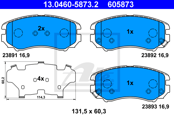 Тормозные колодки дисковые HYUNDAI арт. 13046058732