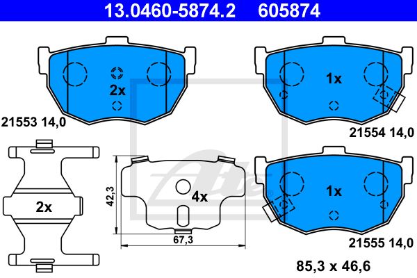Тормозные колодки дисковые FERODO арт. 13.0460-5874.2
