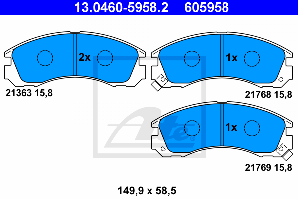 Тормозные колодки передние дисковые NK арт. 13046059582