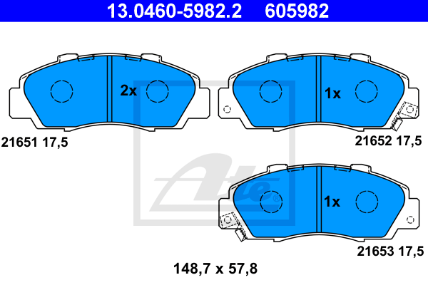 Тормозные колодки дисковые BLUE PRINT арт. 13046059822