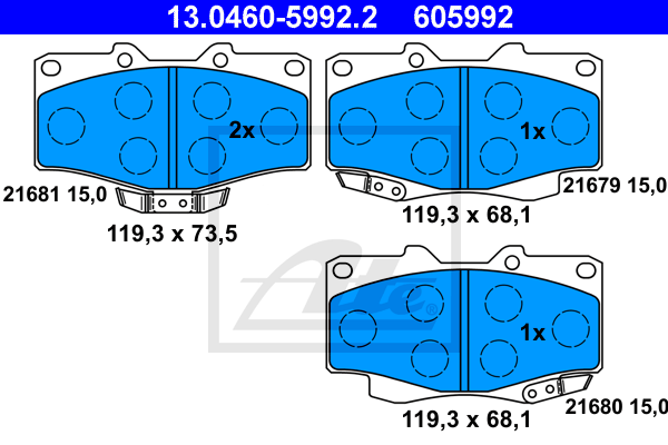 Тормозные колодки дисковые NIPPARTS арт. 13046059922