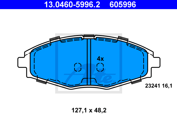 Тормозные колодки передние дисковые NIPPARTS арт. 13.0460-5996.2
