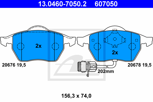 Тормозные колодки передние дисковые FERODO арт. 13046070502