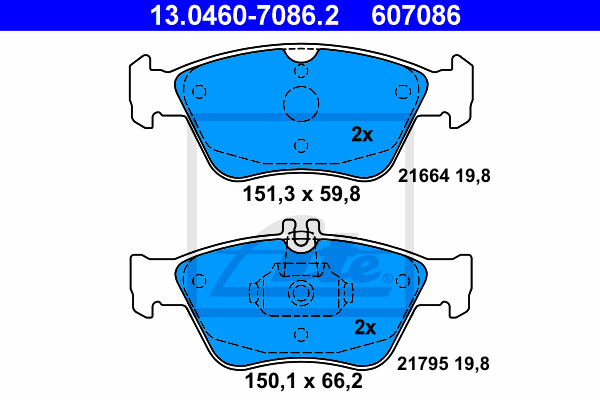 Тормозные колодки дисковые FERODO арт. 13.0460-7086.2