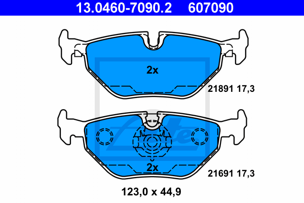 Тормозные колодки дисковые BREMSI арт. 13.0460-7090.2