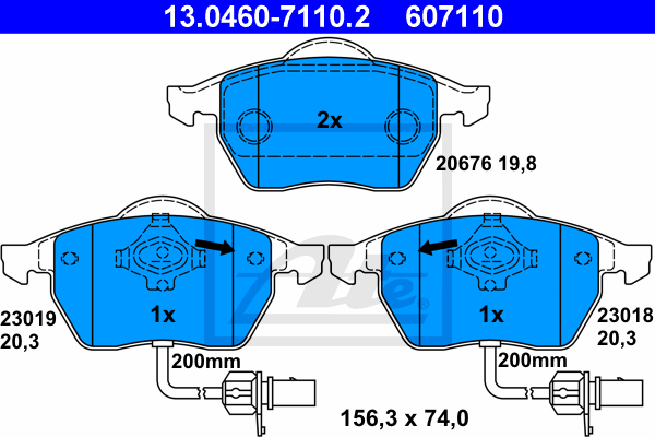 Тормозные колодки дисковые ICER арт. 13.0460-7110.2