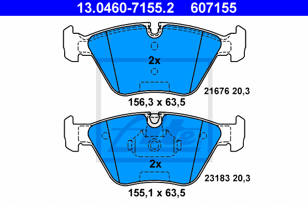 Тормозные колодки дисковые BOSCH арт. 13.0460-7155.2