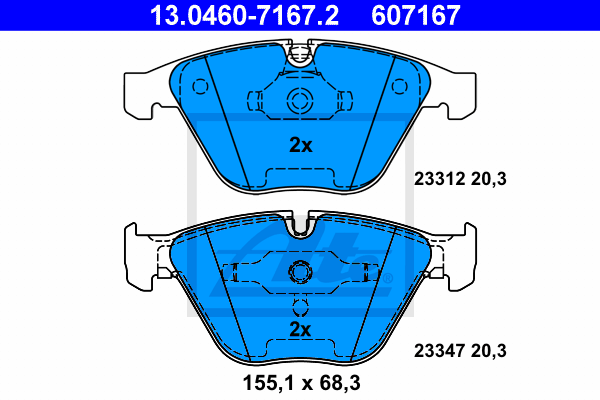 Тормозные колодки дисковые MEYLE арт. 13.0460-7167.2