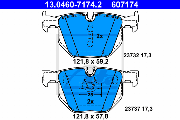 Тормозные колодки дисковые FERODO арт. 13.0460-7174.2