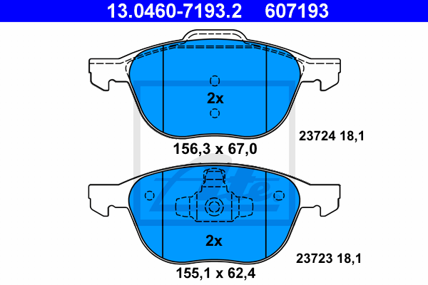 Тормозные колодки дисковые BLUE PRINT арт. 13.0460-7193.2