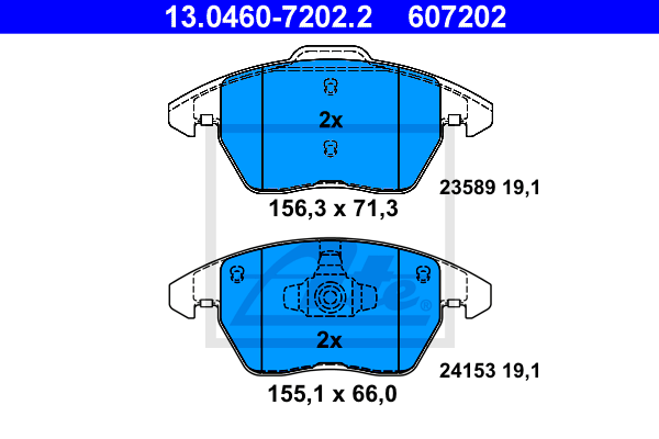 Тормозные колодки дисковые NK арт. 13.0460-7202.2