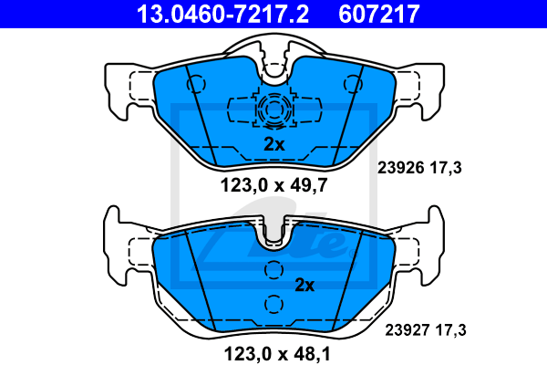Тормозные колодки задние дисковые ABE арт. 13.0460-7217.2