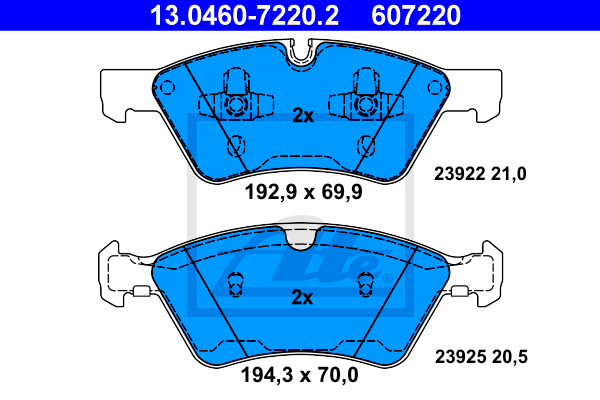 Тормозные колодки дисковые ICER арт. 13.0460-7220.2