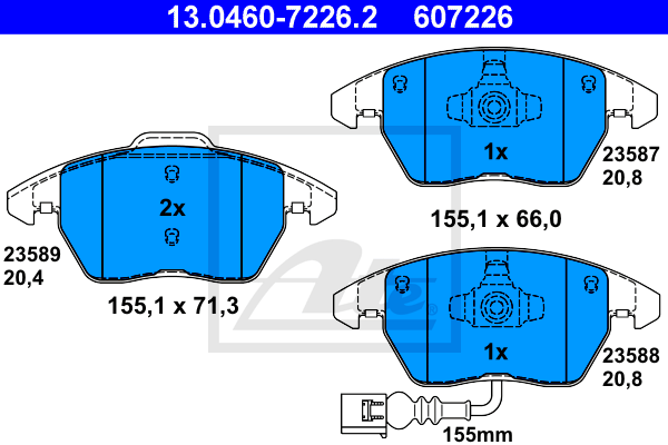 Тормозные колодки дисковые FERODO арт. 13046072262