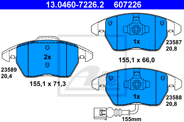 Тормозные колодки дисковые CIFAM арт. 13.0460-7226.2