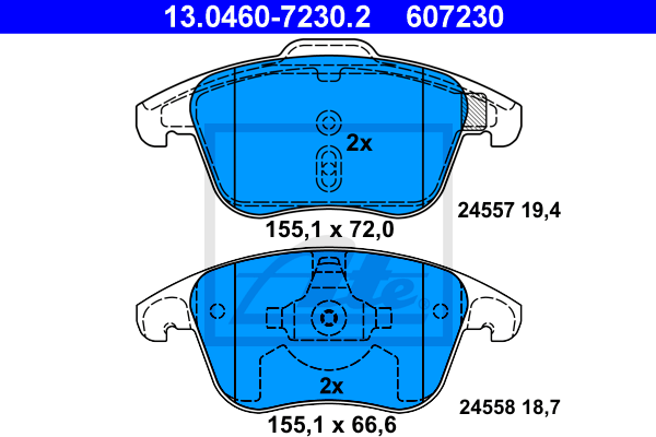 Тормозные колодки передние дисковые BOSCH арт. 13.0460-7230.2