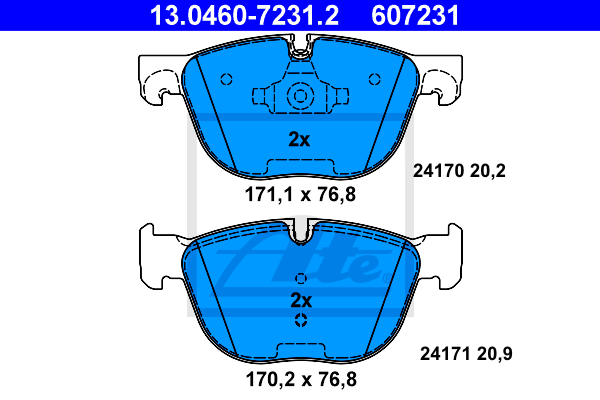 Тормозные колодки дисковые BMW арт. 13.0460-7231.2