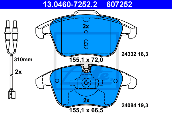 Тормозные колодки дисковые BREMBO арт. 13046072522