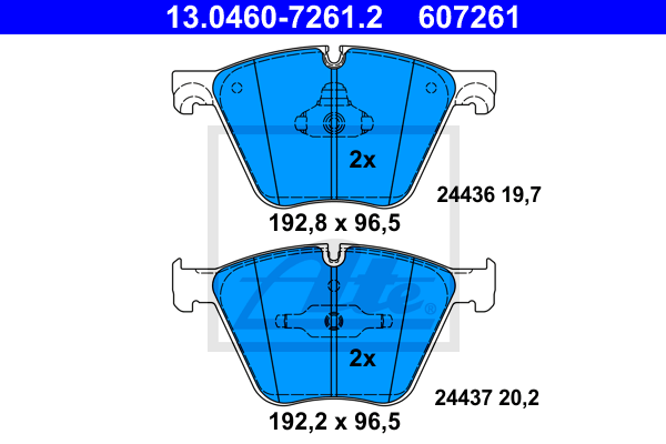 Тормозные колодки дисковые NK арт. 13.0460-7261.2