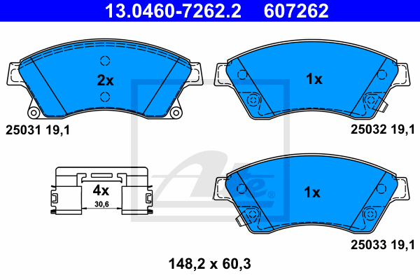 Тормозные колодки дисковые BLUE PRINT арт. 13.0460-7262.2