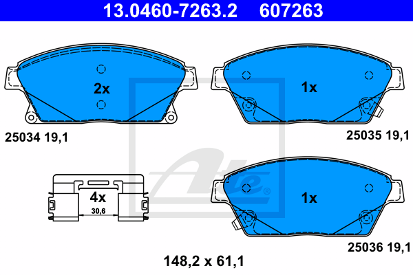 Тормозные колодки передние дисковые BLUE PRINT арт. 13046072632