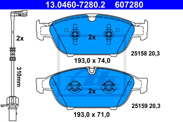 Тормозные колодки дисковые BREMSI арт. 13.0460-7280.2