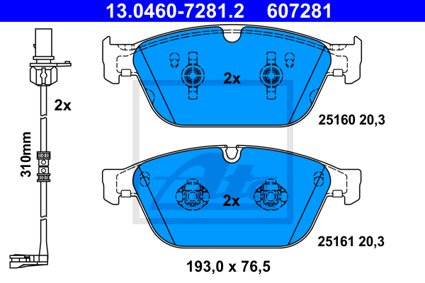 Тормозные колодки дисковые TEXTAR арт. 13046072812